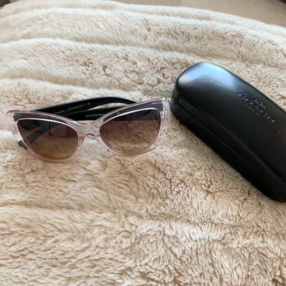 Coach Cateye clear frames rhinestones sunglasses - Picture 3 of 14